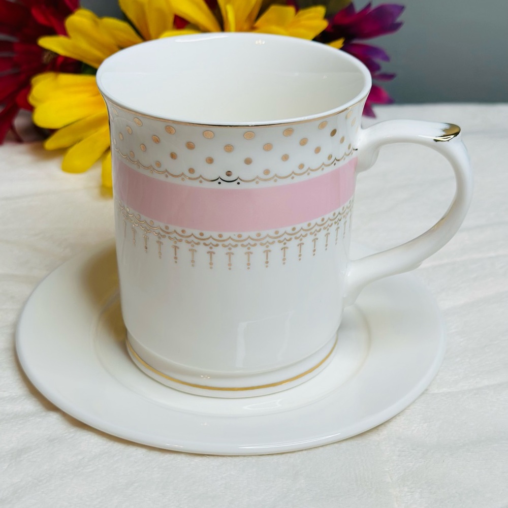 Grace Teaware “Pins Dot Pink” Tankard Mug